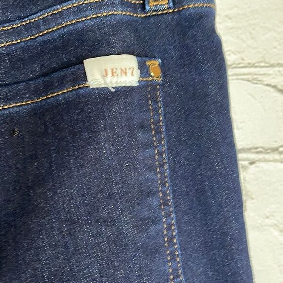 7 for all Mankind Jen 7 Ankle Skinny Dark Wash Frayed Hem Jeans size 10 - Picture 5 of 7